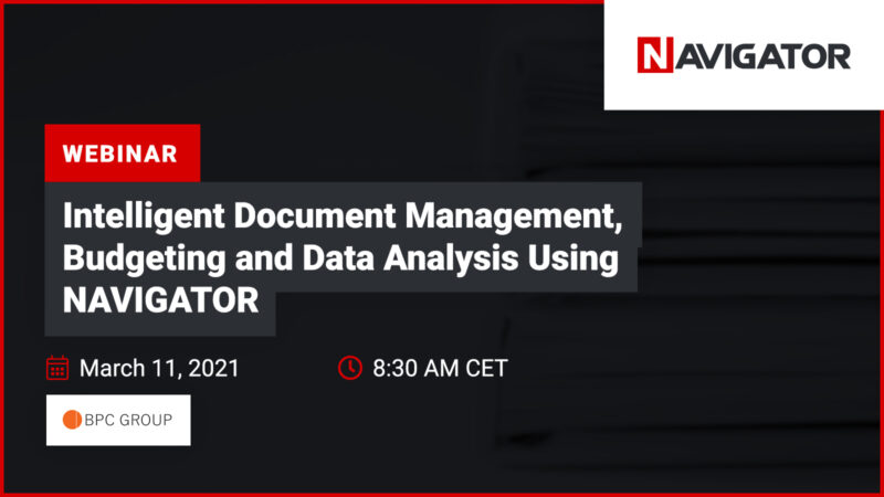 Intelligent Document Management, Budgeting, and Data Analysis Using NAVIGATOR | Events Archman