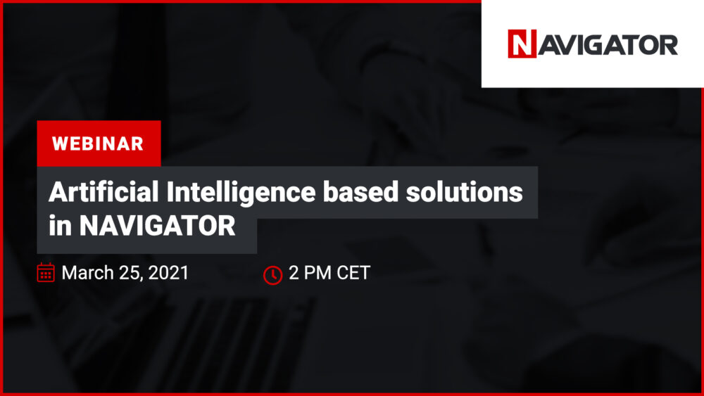 Artificial Intelligence Based Solutions in NAVIGATOR | Events Archman