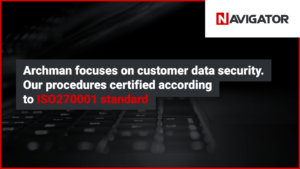 Archman focuses on customer data security. Our procedures certified according to ISO270001 standard | News Archman