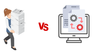 Document workflow in a company, paper versus digital