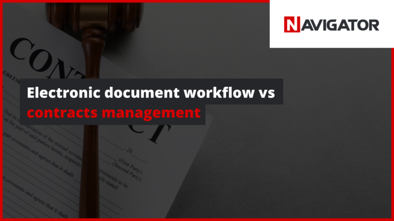 Electronic workflow vs. contract management NAVIGATOR